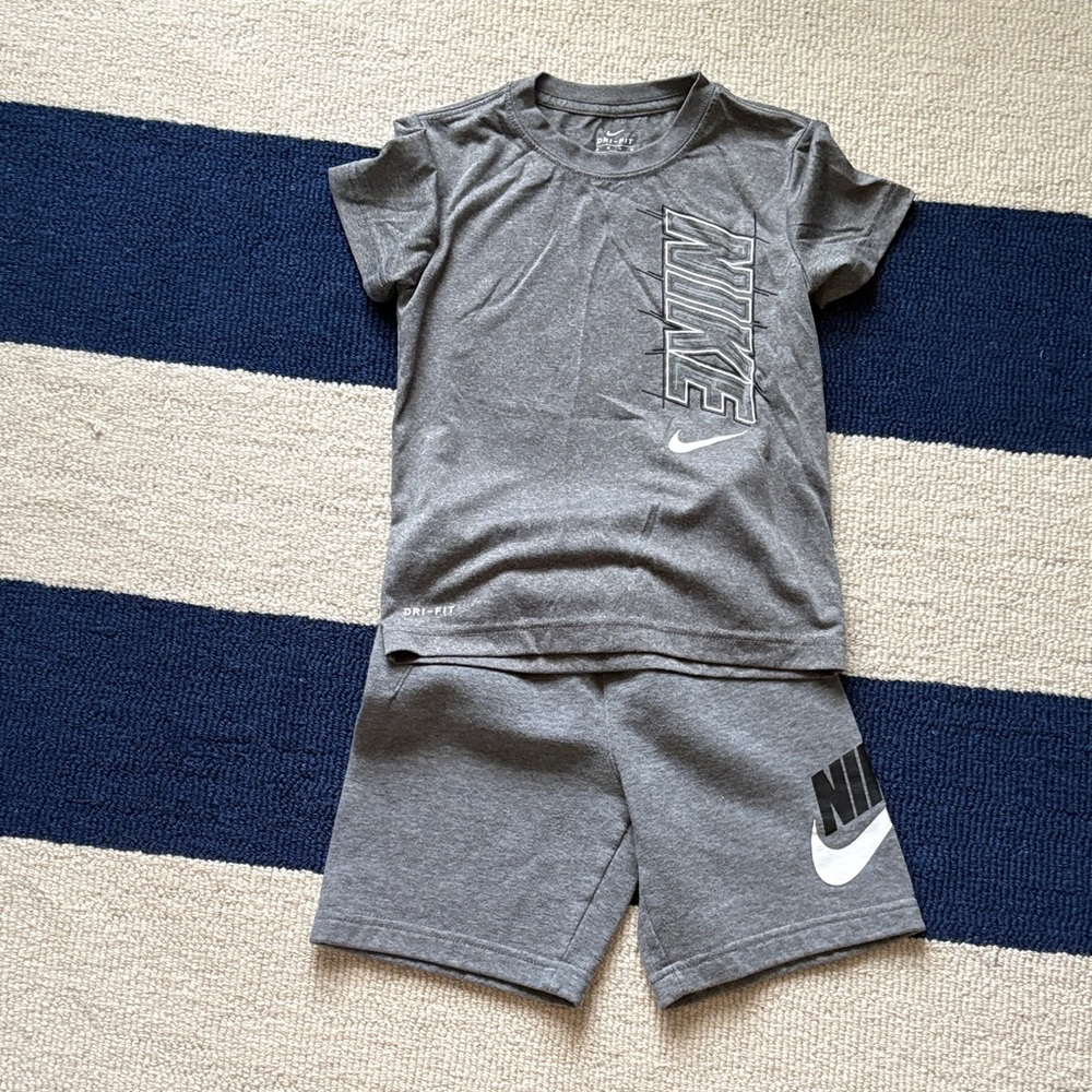 Nike Charcoal Gray Tee and Shorts Set
